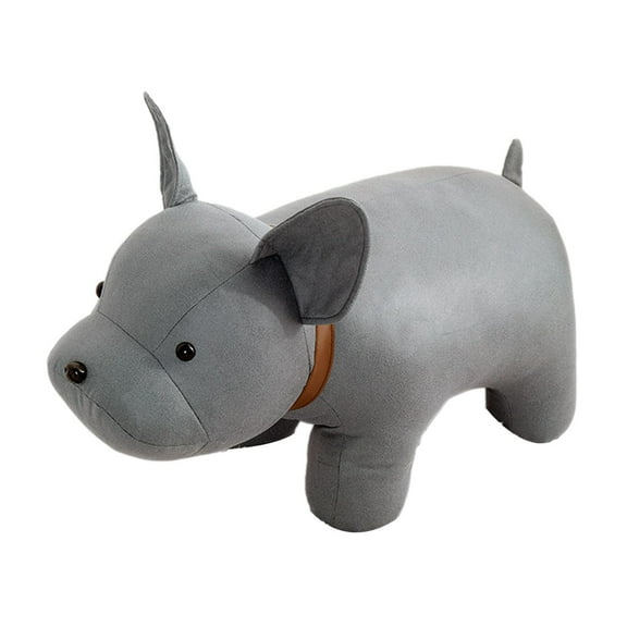 deevoka Ottoman Stool Cute Portable Animal Footstool for Indoor Guest Rooms Entryway Gray dog