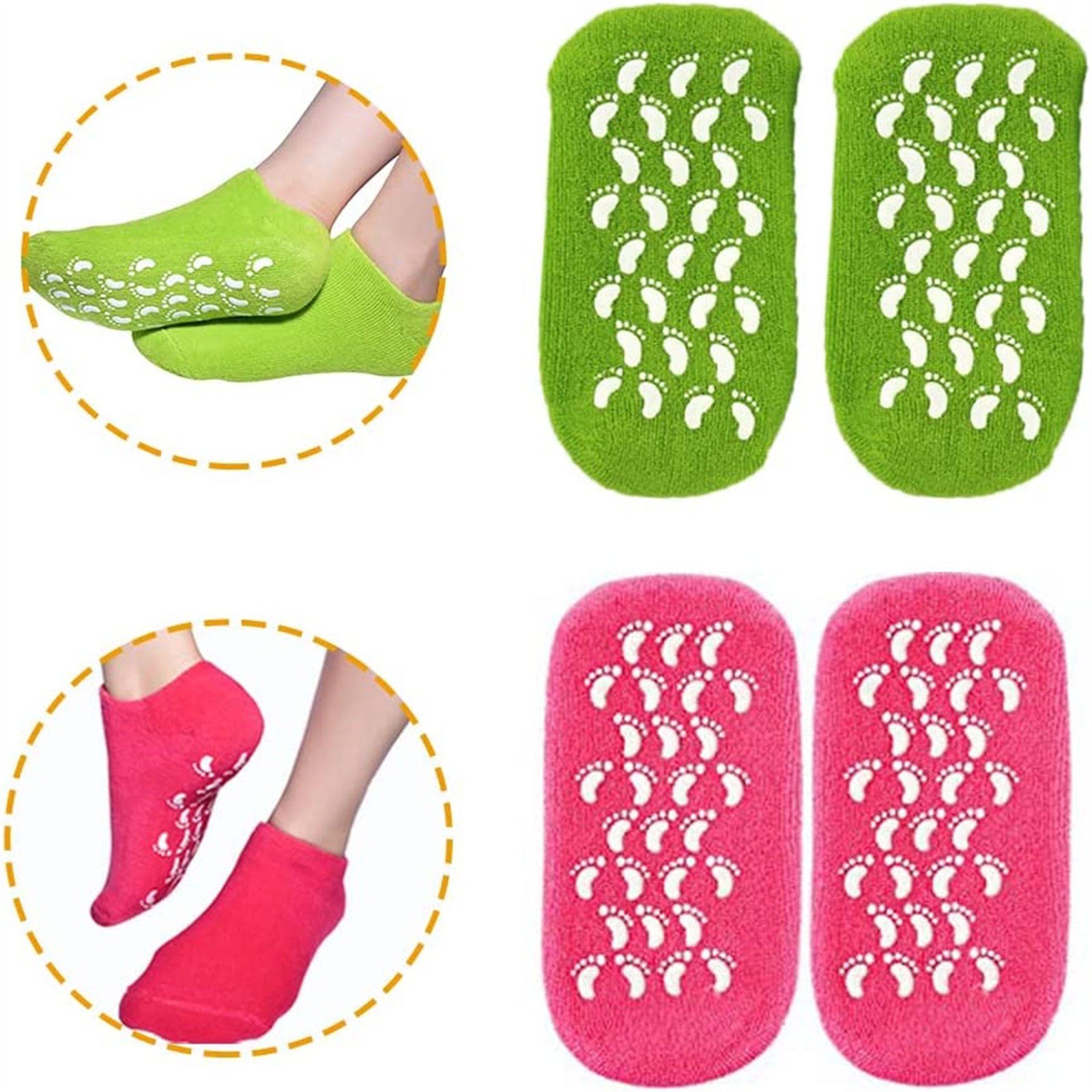 Cheepum Moisturizing Gel Socks Foot Care Gel Moisturizing Silicone Socks Non Heel Socks Chapped