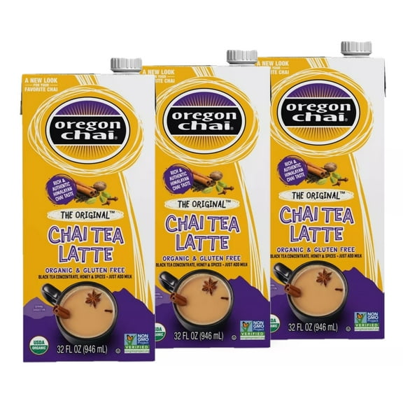 Oregon Chai, Organic Chai Tea Latte Concentrate, Original, 32 oz, 3 ct