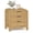 Natural Oak, variant on Curved NightStand with 3 Drawer, 21" Solid Wood Nightstand with Curved Surface, Bedside End Table for Living Room, Bedroom, Hallway (1, Teak, 3 Drawer)