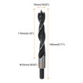 thumbnail image 2 of 2packs Brad Point Drill Bits 15mm Dia #45 Steel Round Shank Wood Drilling Bit, 2 of 6