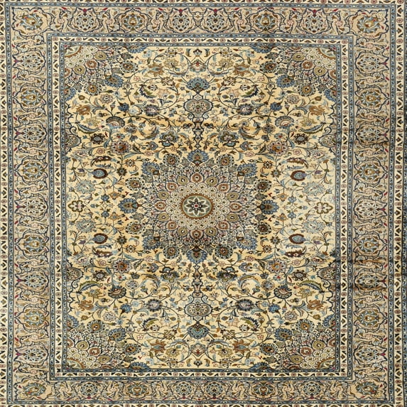 Ahgly Company Indoor Square Traditional Brown Medallion Area Rugs, 10' Square