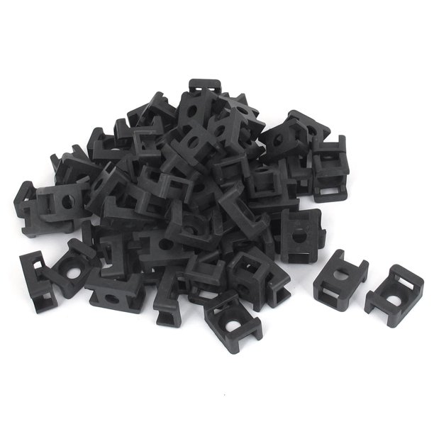 Unique Bargains 70pcs Black Plastic Saddle Wire Bundles Cable Zip Tie