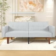 thumbnail image 3 of Besharat Convertible Futon Sofa Bed, Faux Leather Futon Couch Sleeper Recliner for Living Room, 3 of 8
