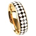 thumbnail image 1 of thinsony Checkerboard Pattern Ring Stylish Female Jewelry Simple Colors Geometric Fingers Rings Fashion Accessory Festival Gift Golden Size 9, 1 of 9