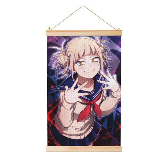 My Hero Academia Himiko Toga Wooden Shaft Hanging Poster Home Decor Poster Wall Art Painting For Living Room Bedroom 12"X18"
