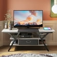 thumbnail image 6 of Bestier 55" TV Stand with Power Outlets Gaming Entertainment Center with LED Light, Wash White, 6 of 9