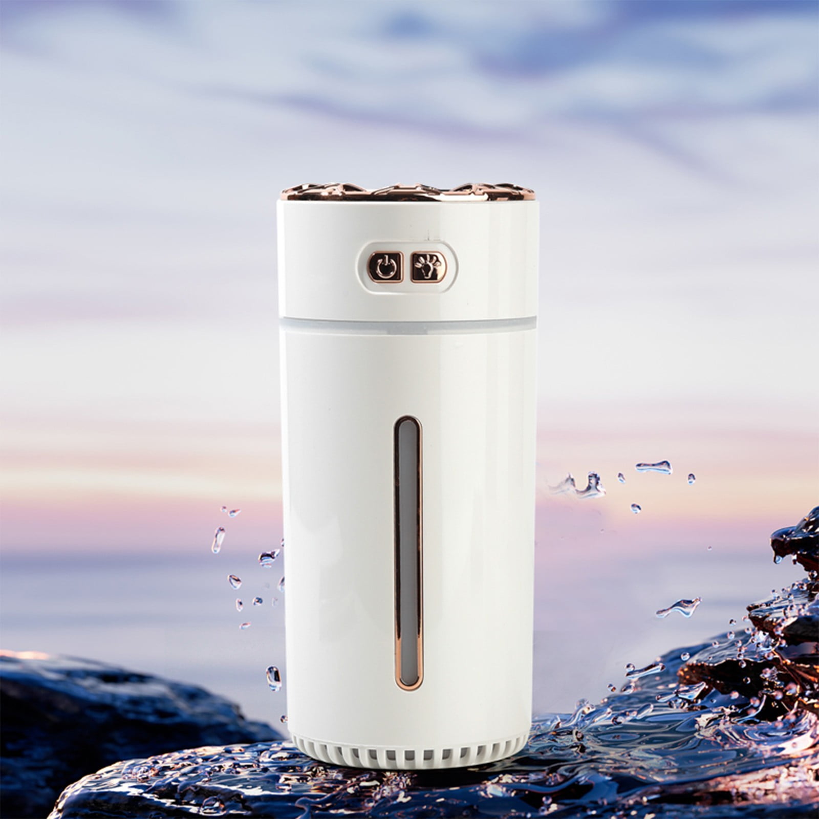 Usloyux under $5 Rechargeable Humidifier, Cordless Aromatherapy Humidifier with Colorful LED Lights, Portable Cool Mist Diffuser for Car Travel Home, Built-in Battery and Type-C Charging