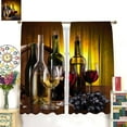 thumbnail image 3 of Rustic Red Wine Kitchen Curtains Retro Farmhouse Countryside Black Brown Fruit Bottle Curtains for Bedroom Living Room Cafe Romantic Women Drapes 2 Panels Set,Total Size 84 x 84 Inch, 3 of 6