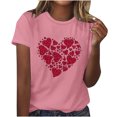 thumbnail image 4 of Qiopertar Mode Femmes T-Shirt Décontracté à Manches Courtes Col Rond Imprimé Blouse Tops Grandes Économies de Vacances! Offres de la Semaine Liquidation, 4 of 4
