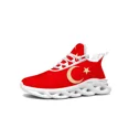 thumbnail image 1 of Zapatillas turcas planas para hombre y mujer, deportivas de alta calidad con cordones y malla, hechas a medida, color blanco, 1 of 6