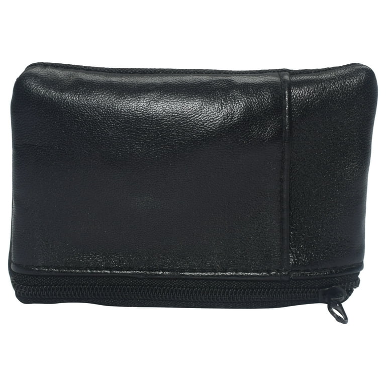 Genuine Leather Lightweight Zippered Minimalist Wallet with Genuine Leather Lightweight Zippered Minimalist Wallet with