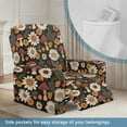 thumbnail image 3 of FKELYI Daisy Floral Mushroom Print Reclining Chair Cover for Single Seat Recliner Chair Fitted Couch Covers for Lazyboy Lounge Chair 4 Pcs Armchair Protector Cover, 3 of 7