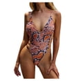 thumbnail image 5 of Up to 65% off Pitauce One Piece Swimsuit Women Fashion Serpentine Print Hollow Out Backless Lace Up Cross Strap Bikini High Cut Vacation Beach Monokini Swimsuit, 5 of 5