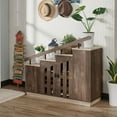 thumbnail image 4 of 24/7 Shop At Home Shoe Cabinet Garner Rustic/Lodge 4-Door Wood Reclaimed Oak for 12 Pairs of Shoes, 4 of 7