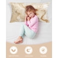 thumbnail image 4 of Beige Marble Pillow Cases Cal King Size, Smooth Satin Pillowcase for Hair and Skin, Chic Neutral Minimalist Fluid Aesthetic Decorative Cooling Bed Pillow Covers with Zipper, 20x40 Inches, 4 of 5