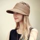 thumbnail image 3 of Viseras para el sol para mujer, sombrero de sol negro, sombrero de playa de ala ancha, protección UV, sombrero de paja, viseras enrollables, sombrero de viaje de cola de caballo de verano, 3 of 5