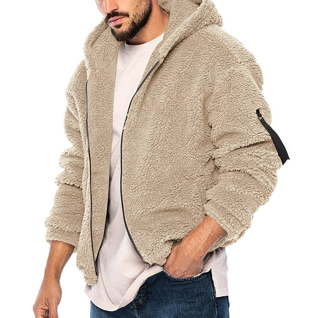 Gibobby Sudadera con cierre hombre Sudadera con capucha para hombre, casual, con bolsillos con cierre completa, sudadera de manga larga, chamarra deportiva(Caqui,M)