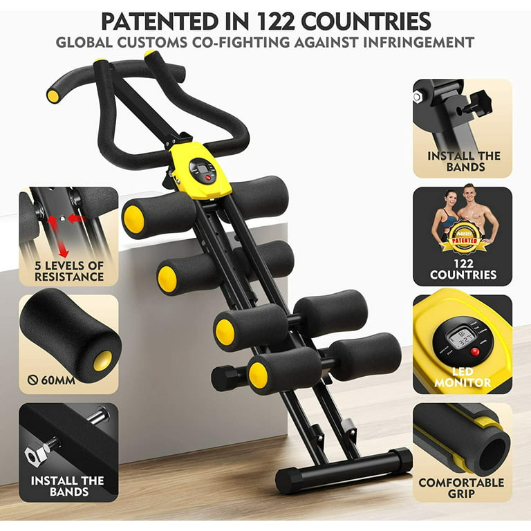 MBB Multifunction Home Gym Equipment,Ab Machine,Height Adjustable Ab  Trainer,Workout Machine,Thighs,Buttocks Shaper,Abdominal,Leg and Arm  Exercises