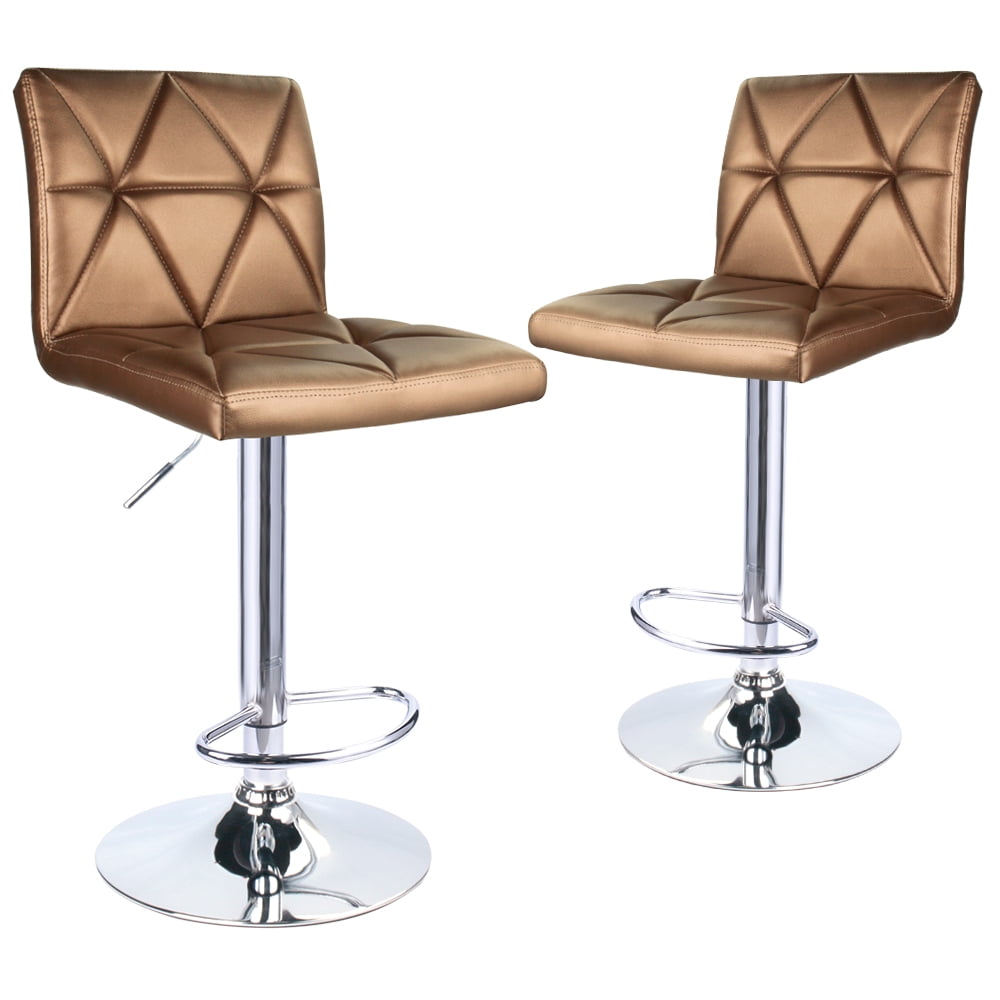 Leader Accessories Square Back Diagonal Line Adjustable Bar Stools, Set