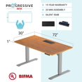 thumbnail image 2 of Standing Desk Bamboo top 72x30, Electric. Adjustable Height Large Stand up Motorized Ergonomic Raised Computer Desk for Home Office, 2 of 2