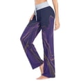 thumbnail image 4 of Women's Long Sleep Pants Home Pants Sleep Pants Wide-Leg Pants Design Elastic Fabric Casual Pants S Pretty Purple Mountain, 4 of 7
