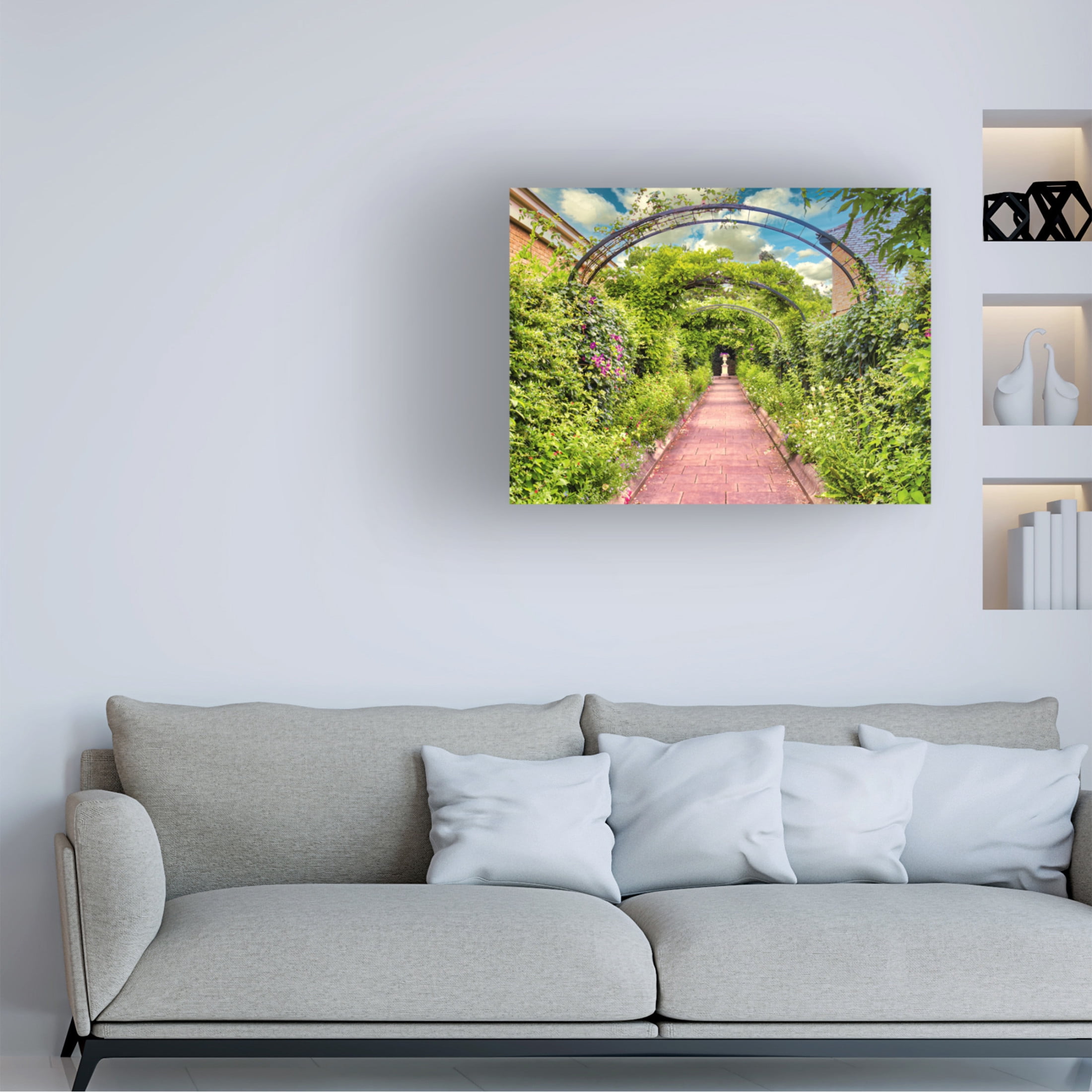 Canvas Wall Art - Mark A Paulda 'Regents Park Garden Arches' Wall Art for Living Room, Bedroom, or Office Décor by Trademark Fine Art - 32 x 24 Inches