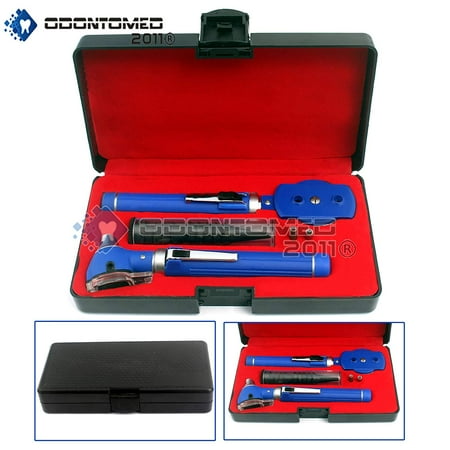 Free Replacement Bulb - Odontomed2011® Diagnostix Blue Fiber Optic Otoscope Set, With Hard Case/ Complete Diagnostic Set-white Bright Led Light + 2 Free Replacement Bulbs ( Odm Brand )