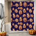 thumbnail image 2 of Shower Curtains for Bathroom-72"x72",Funny Orange Pumpkin Ghost Waterproof Bath Curtain Grommet Shower Curtain Set with Hooks, 2 of 9