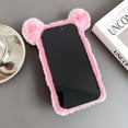 thumbnail image 5 of Fuzzy Fluffy Hearts Case Compatible with iPhone 12 Pro / 12 - Cute Furry Plush Faux Fur Heart Print Phone Case for Girls Women Winter Warm Soft Back Shockproof Protective Cover for 6.1 inch, Pink, 5 of 5