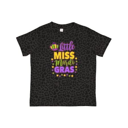 

Inktastic Little Miss Mardi Gras with Crown and Dots Gift Toddler Toddler Girl T-Shirt
