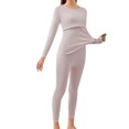 thumbnail image 4 of Ohufall Women's Long Sleeve Nursing Pajamas Summer Solid Color Maternity Sleepwear for Breastfeeding Soft Comfy Postpartum Regular thermal Underwear Tops, 4 of 4
