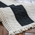 thumbnail image 4 of Camino de mesa de macramé estilo bohemio, diseño elegante para decoración del hogar con borlas, tejido a mano con mezcla de lino y algodón para un encanto rústico de granja (72 pulgadas), 4 of 6