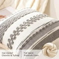 thumbnail image 7 of Boho Throw Pillow Covers 18x18 Set of 2 Farmhouse Decorative Cushion Case Striped Square Pillows Cover Chenille Pillow Cases Accent Neutral Pillowcase for Sofa Couch Bed, 7 of 7