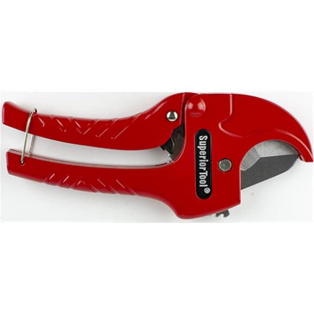 Superior Tool 37110 Ratchet Action Stainless Steel PVC Cutter with Blade