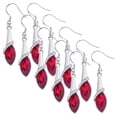 thumbnail image 1 of Joyeria Pendientes de Gota Drop02 5Pzas Gota de Agua Rojo Metal/Circón., 1 of 1