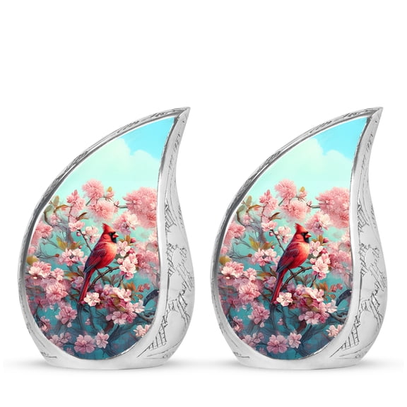 SABURIAL Cardinal Bird Urn - Human Remains Urn - 3 Inch - Pack of 2 - Small Decorative Urns - Memorial Ashes for Adult - Miniature Urns for Men & Women