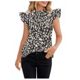 thumbnail image 1 of Blusa de manga corta con cuello alto estampado a la moda para mujer Tops informales OAVQHLG3B Store  lin121212, 1 of 3