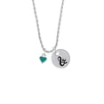 thumbnail image 2 of Delight Jewelry Silvertone Mini Two Sided Teal Heart Silvertone Script Initial Disc - & - Charm Necklace, 20"+3", 2 of 4