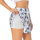 thumbnail image 1 of Balery blue Snowflake Prints Pantalones cortos deportivos para mujer con forro y dos bolsillos, elásticos, para entrenamiento, gimnasio, yoga-Small, 1 of 7