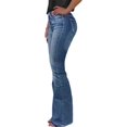 thumbnail image 1 of Vaqueros acampanados con parte inferior acampanada para mujer Vaqueros acampanados de talle alto, azul medio, 3X-Large, 1 of 5