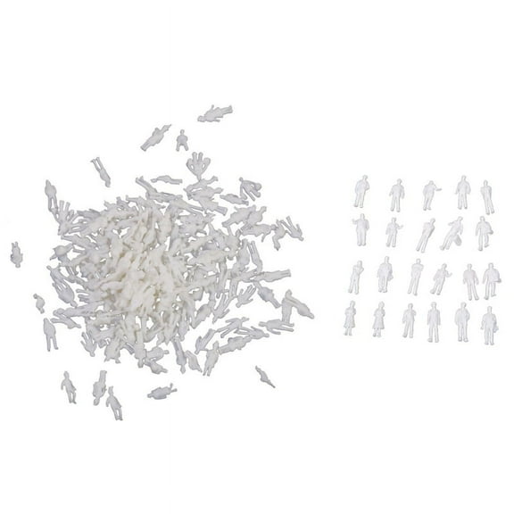 200 Pcs White Model People: 100Pcs Model People Figures Scale 1:200 Assorted Style & 100Pcs HO Scale 1:100 Model People Unpainted Train Figures