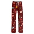 thumbnail image 4 of Women's Casual Fashion Christmas Pajama Pants, Long Sleepwear Trousers for Sports and Home Use, Comfortable and Soft Material for Nightwear and Lounging,Watermelon Red,2XL, 4 of 6