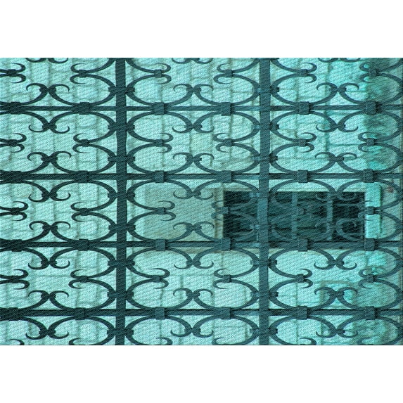 Ahgly Company Indoor Rectangle Patterned Blue Diamond Blue Area Rugs, 4' x 6'