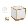 thumbnail image 5 of Meridian Furniture Glitz White Faux Marble Top End Table with Gold Metal Base, 5 of 5