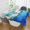 thumbnail image 4 of Coolnut Outdoor & Indoor Rectangle Tablecloth,Golden and Blue Marble Texture Dinner Table Cover for Patio, Picnic, Holiday Party 60x60In, 4 of 7