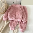 thumbnail image 2 of KAUOD Kids Fuzzy Sweater Pants Set 2 Piece Fleece Thick Warm Pullover Tops Joggers Pants Outfits Boys Winter Padded Clothes, 2 of 7