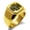 Gold, variant on Stainless Steel Letter M Initial 3D Cube Box Monogram Engraved Engraved Square Flat Top Biker Style Polished Signet Ring