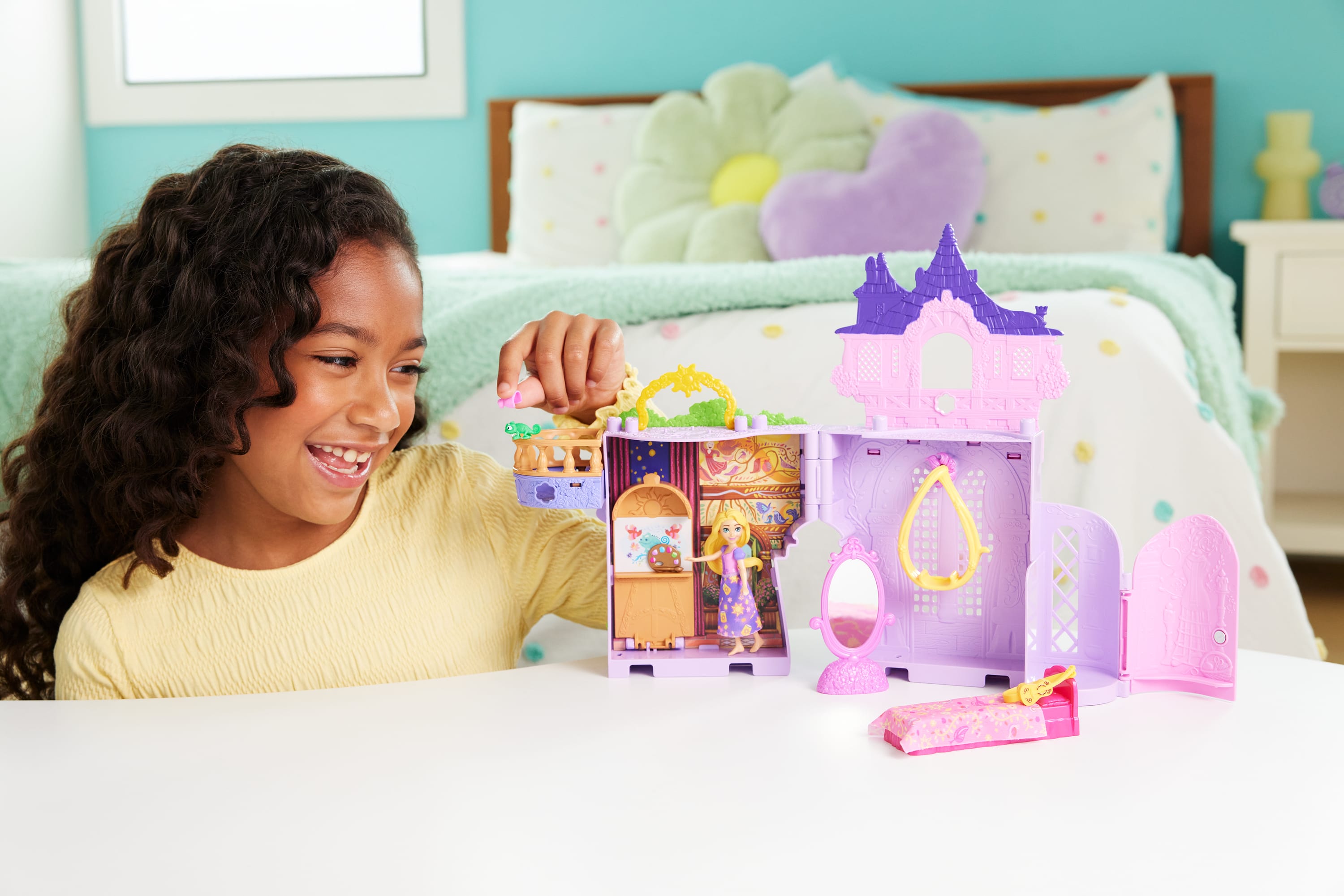 Disney Princess Rapunzel Storytime Stackers Doll House, Small Doll, Pascal Figure & 7 Accessories