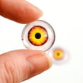 thumbnail image 2 of Nightmare Clown Yellow and Orange Glass Doll Eyes, 2 of 8